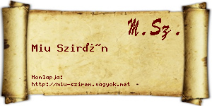 Miu Szirén névjegykártya